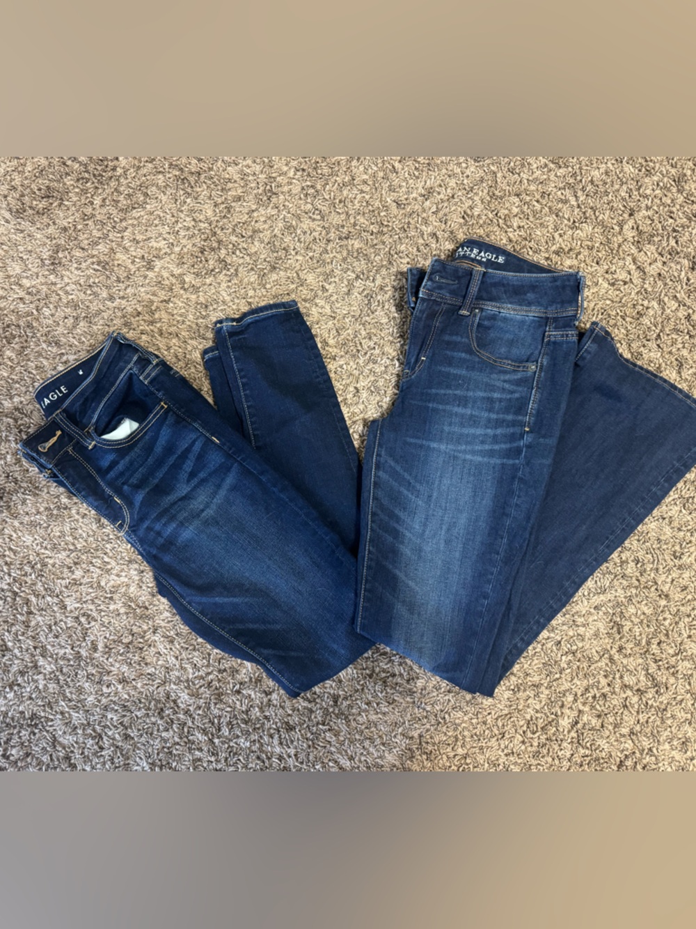 American Eagle Outfitters Dark Blue Stretch Jeans - Pair